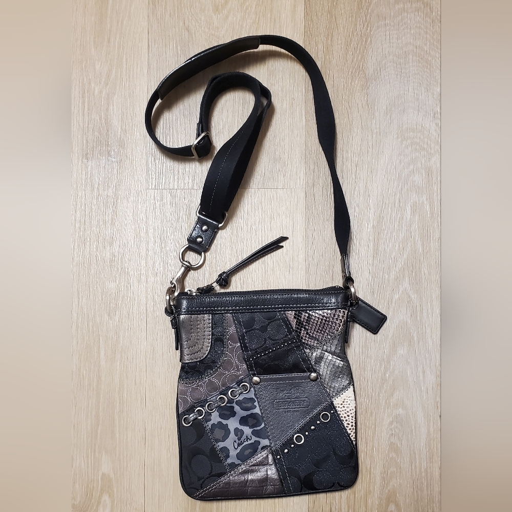 Coach Tonal Zoe Rare Y2k Patchwork Crossbody Purse Animal Print